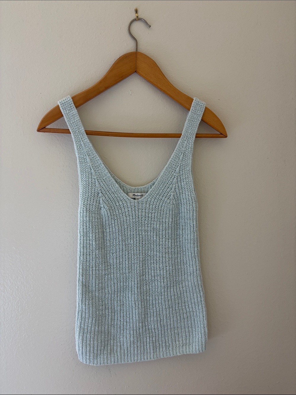 EUC, Madewell Monterey Knit Sweater Tank Light Blue Size XXS